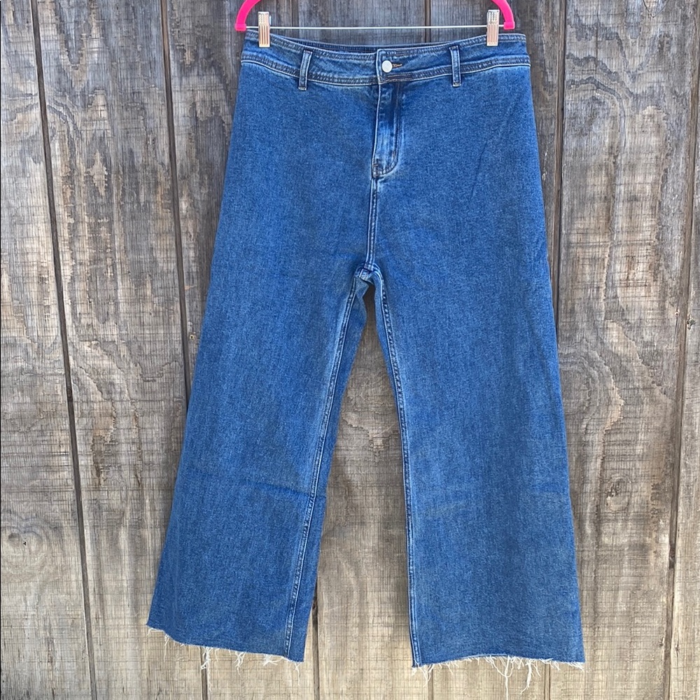 Cupshe Wide Leg Raw Hem Stretchy Jeans Size XL